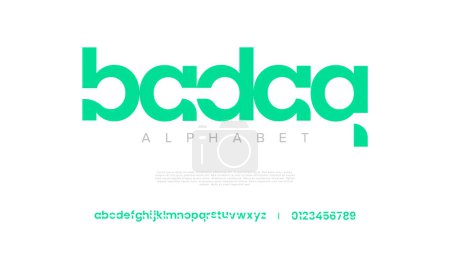 Ilustración de Vector moderno diseño del alfabeto, números. fuente abstracta y símbolo del alfabeto - Imagen libre de derechos