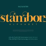 Stylized vintage alphabet font vector, vector illustration