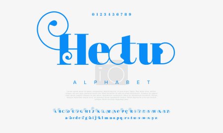Illustration for Vector of stylized modern font and alphabet - Royalty Free Image