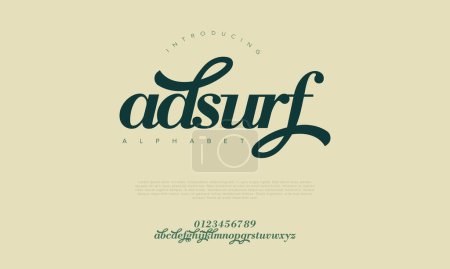 Illustration for Vector logo design of modern retro typography style with stylized letters and numbers - Royalty Free Image