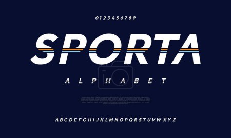Illustration for Vector modern alphabet, modern font and sport font, stylized alphabet, sport and digital - Royalty Free Image