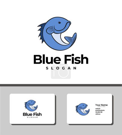 Illustration for Simple and outstanding blue fish logo - Royalty Free Image