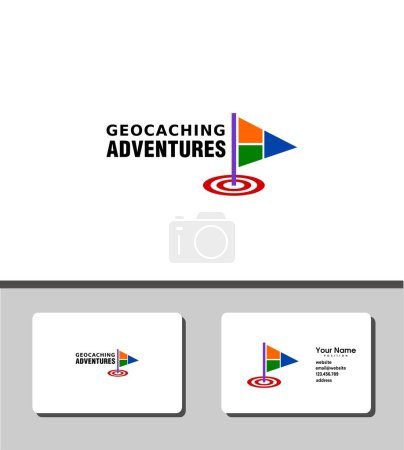 Illustration for Simple and outstanding geocaching adventures logo - Royalty Free Image