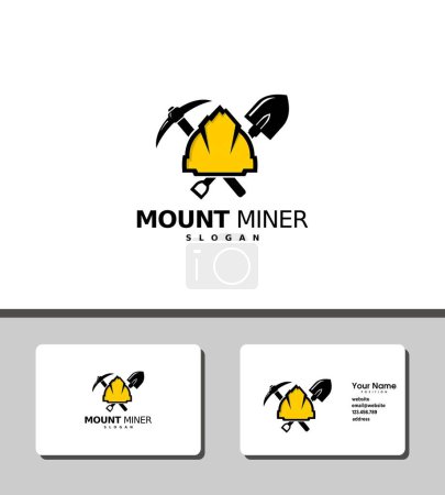 Ilustración de Logotipo minero montura simple y excepcional - Imagen libre de derechos