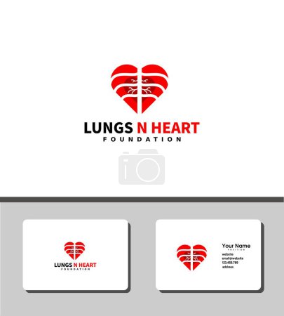 Illustration for Simple and outstanding lungs n heart logo - Royalty Free Image