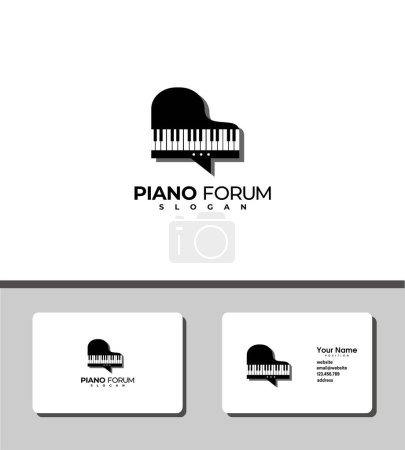 Illustration for Simple and outstanding piano forum logo - Royalty Free Image