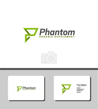 Illustration for Simple and outstanding phantom supplement logo - Royalty Free Image