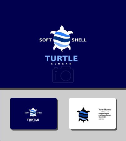 Illustration for The simple and outstanding softshell turtle logo - Royalty Free Image