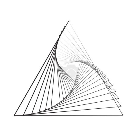 Foto de Elemento de diseño triángulo curva forma de línea abstracta geométrica negro diseño de color aislado sobre fondo blanco - Imagen libre de derechos