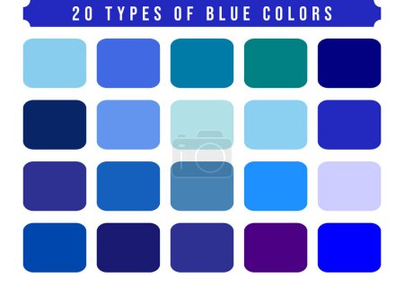 Foto de 20 tipos de colores azules - Imagen libre de derechos