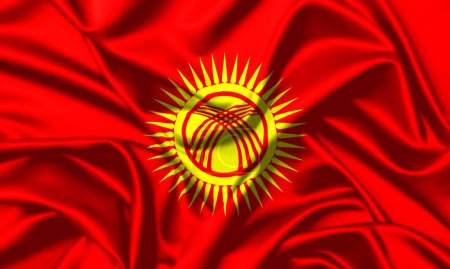 Kyrgyzstan new waving flag illustration