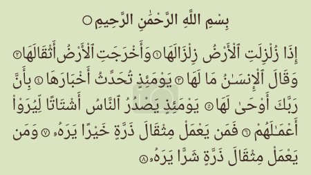 Sure Al Zalzala, 99. Sure des heiligen Korans