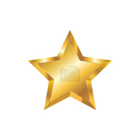 Foto de Brillante estrella dorada aislada sobre un fondo blanco - Imagen libre de derechos