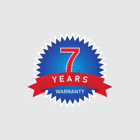7 years warranty badge, sign, symbol