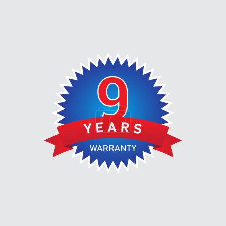 9 years warranty badge, sign, symbol