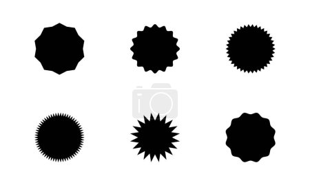 Set de insignias negras sobre fondo blanco