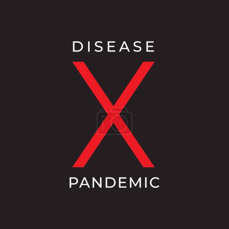 Téléchargez les photos : Maladie x symbole pandémique sur noir - en image libre de droit