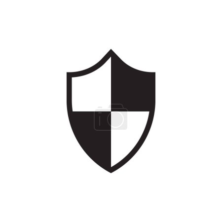 Sheild icono negro sobre fondo blanco 