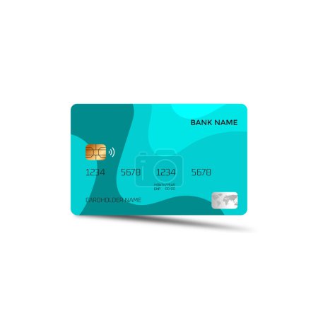 Illustration for Abstract glossy plastic credit card design on white background illustration - Royalty Free Image
