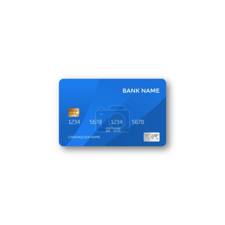 Illustration for Clean professional blue debit or credit card design template - Royalty Free Image