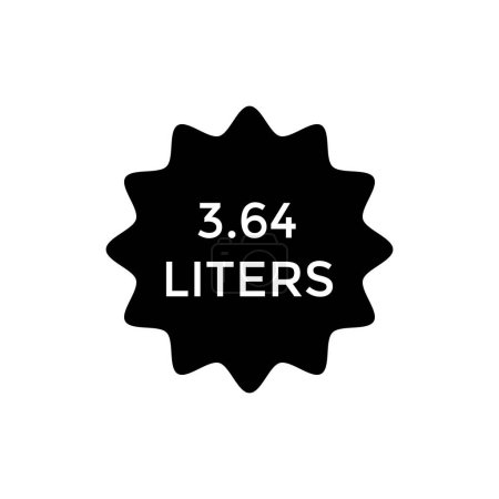 Illustration for 3.64 liters stamp vector icon - Royalty Free Image