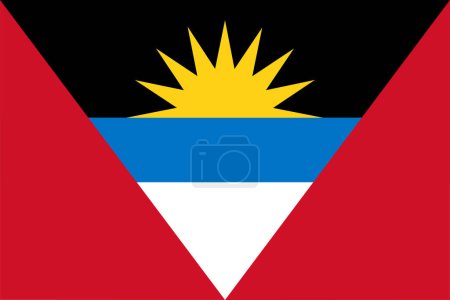 Ilustración de Banner simple de la bandera de Amtigua y Berbuda, ilustración del vector - Imagen libre de derechos