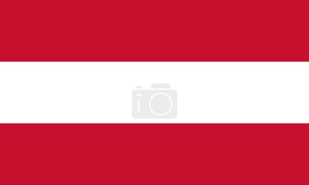 Téléchargez les illustrations : Le drapeau national de l'Autriche illustration vectorielle. Drapeau civil et enseigne de l'Autriche - en licence libre de droit