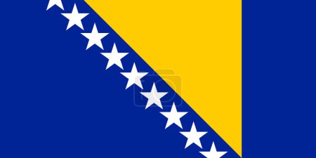 Téléchargez les illustrations : Bannière simple du drapeau de Bosnie-Herzégovine, illustration vectorielle - en licence libre de droit