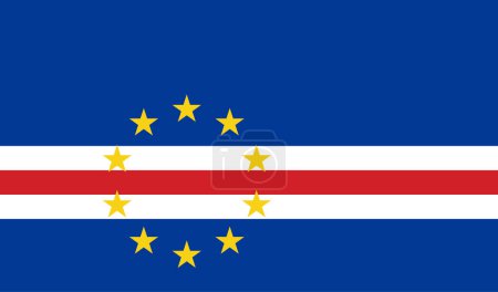 Téléchargez les illustrations : Bannière simple du drapeau du Cap Vert, illustration vectorielle - en licence libre de droit
