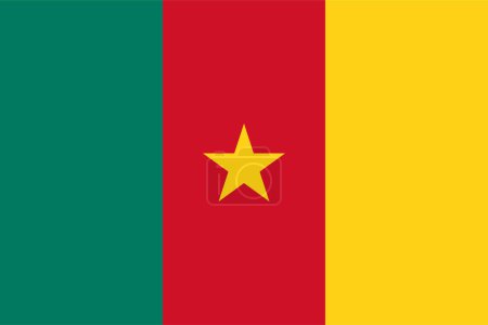 Ilustración de Banner simple de Bandera de Camerún, ilustración vectorial - Imagen libre de derechos