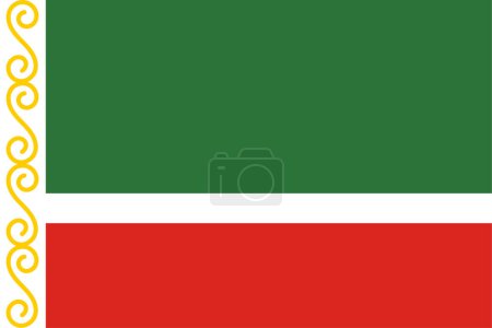 Ilustración de Bandera simple de la bandera de la República de Chechenia, ilustración del vector - Imagen libre de derechos