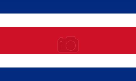 Illustration for The national flag of Costa Rica vector illustration. Civil and state flag of Costa Rica with official color - Royalty Free Image