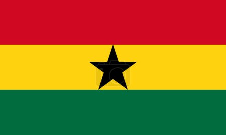 Téléchargez les illustrations : Bannière simple du drapeau ghanéen, illustration vectorielle - en licence libre de droit