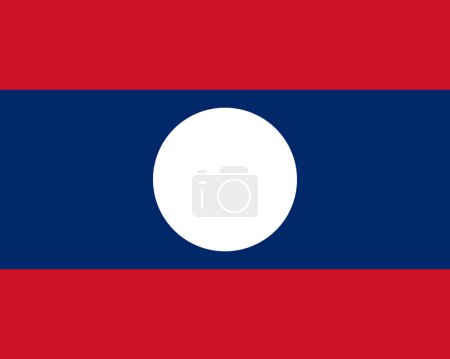 Téléchargez les illustrations : Le drapeau national du Laos avec des couleurs officielles et des proportions précises. Illustration vectorielle Drapeau du Laos - en licence libre de droit