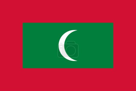 Téléchargez les illustrations : Le drapeau national des Maldives avec des couleurs officielles et des proportions précises. Illustration vectorielle Drapeau des Maldives - en licence libre de droit