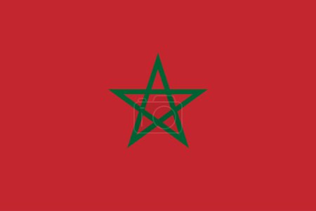 Téléchargez les illustrations : Le drapeau national du Maroc avec des couleurs officielles et des proportions précises. Illustration vectorielle Drapeau du Maroc - en licence libre de droit