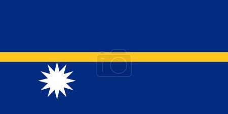 Téléchargez les illustrations : Le drapeau national de Nauru avec des couleurs officielles et des proportions précises. Illustration vectorielle Drapeau de Nauru - en licence libre de droit