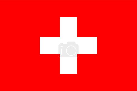 Téléchargez les illustrations : Le drapeau national de la Suisse illustration vectorielle - en licence libre de droit