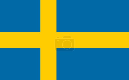 Ilustración de La bandera nacional de Suecia vector ilustración. Bandera del Reino de Suecia con proporción original y color preciso - Imagen libre de derechos