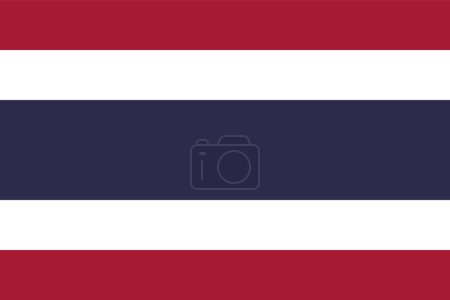 Téléchargez les illustrations : Le drapeau national de l'illustration vectorielle Thaïlande - en licence libre de droit