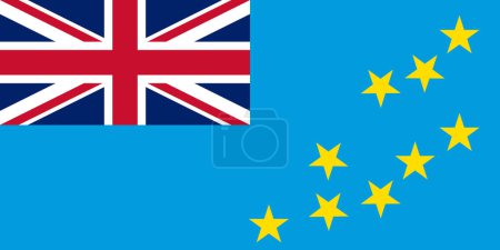 Illustration for The national flag of Tuvalu vector illustration with original proportion and accurate color - Royalty Free Image