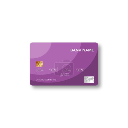 Téléchargez les illustrations : Modèle de conception de carte de crédit rose avec un style tendance - en licence libre de droit