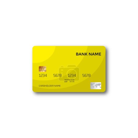 Illustration for Plastic credit or debit card yellow color design template vector - Royalty Free Image