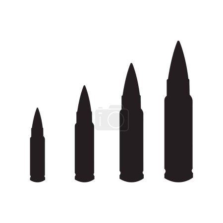 Illustration for Bullet silhouette set, vector illustration - Royalty Free Image