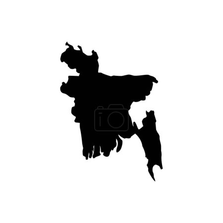 Illustration for Bangladesh map on white background - Royalty Free Image