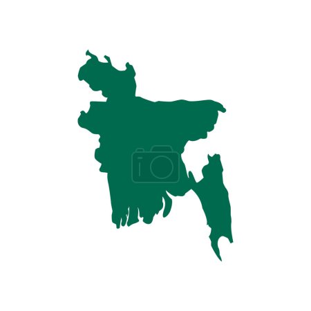 Téléchargez les illustrations : Bangladesh carte sur fond blanc - en licence libre de droit