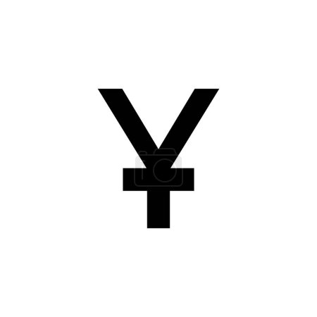 Téléchargez les illustrations : Signe vectoriel Yen chinois, icône yuan isolée sur fond blanc - en licence libre de droit