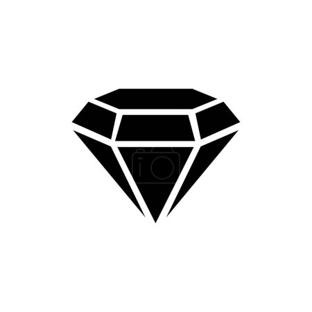 Téléchargez les illustrations : Icône de diamant sur fond blanc - en licence libre de droit
