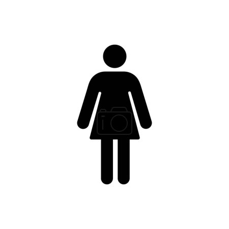 Ilustración de Woman symbol, female vector icon, girl sign isolated on white background - Imagen libre de derechos