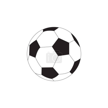 Téléchargez les illustrations : Illustration vectorielle noir et blanc de football - en licence libre de droit